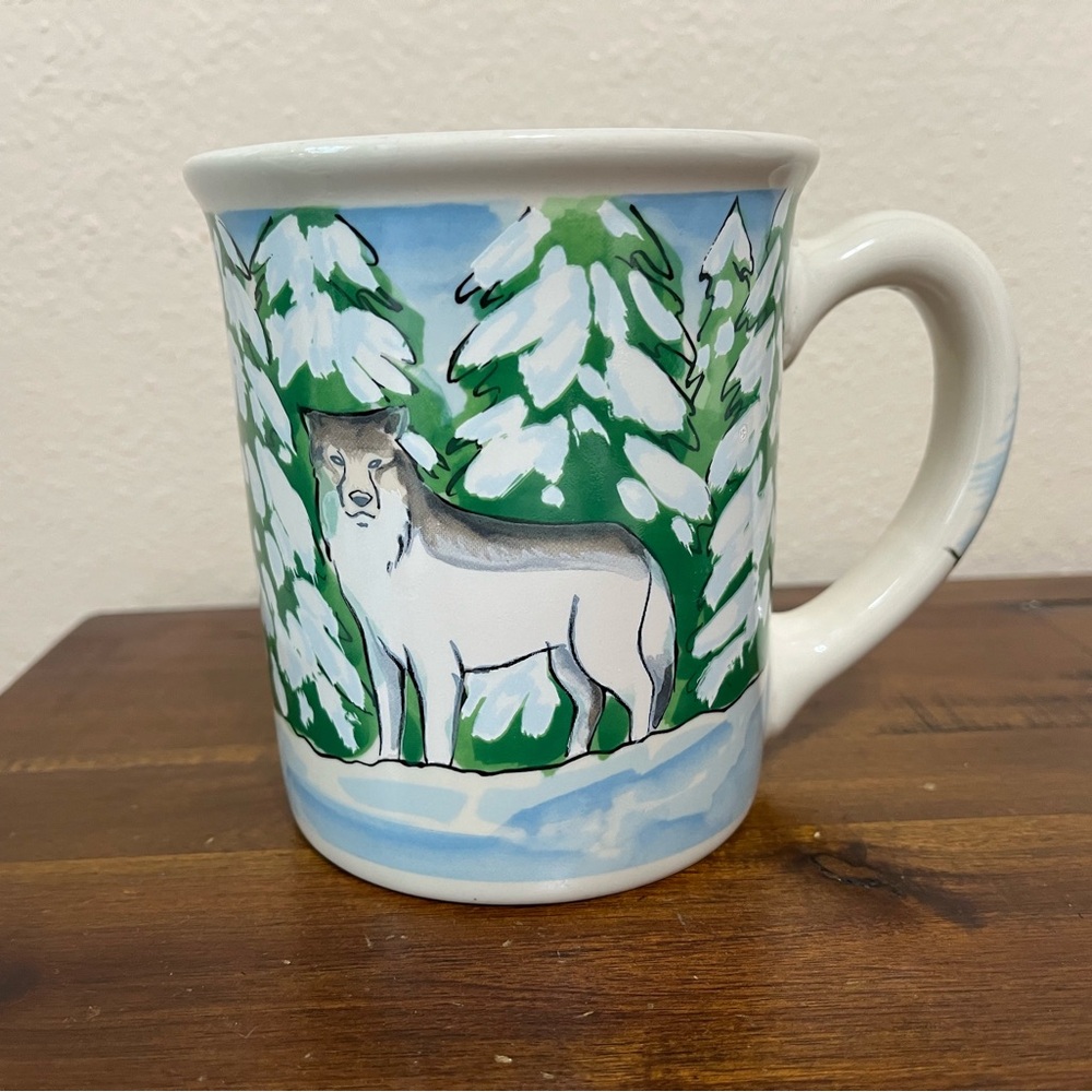 Large Winter Forest Wolf Mug